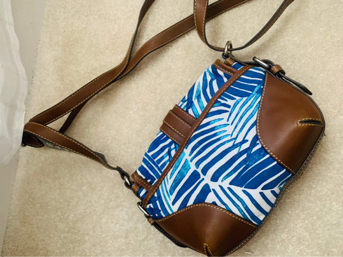 Chaps Crossbody Bag - Blue & Brown Pattern - photo 4