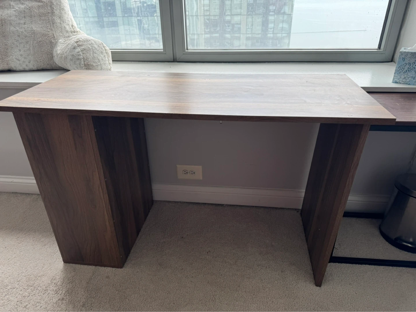 Wooden Desk with Shelving Unit