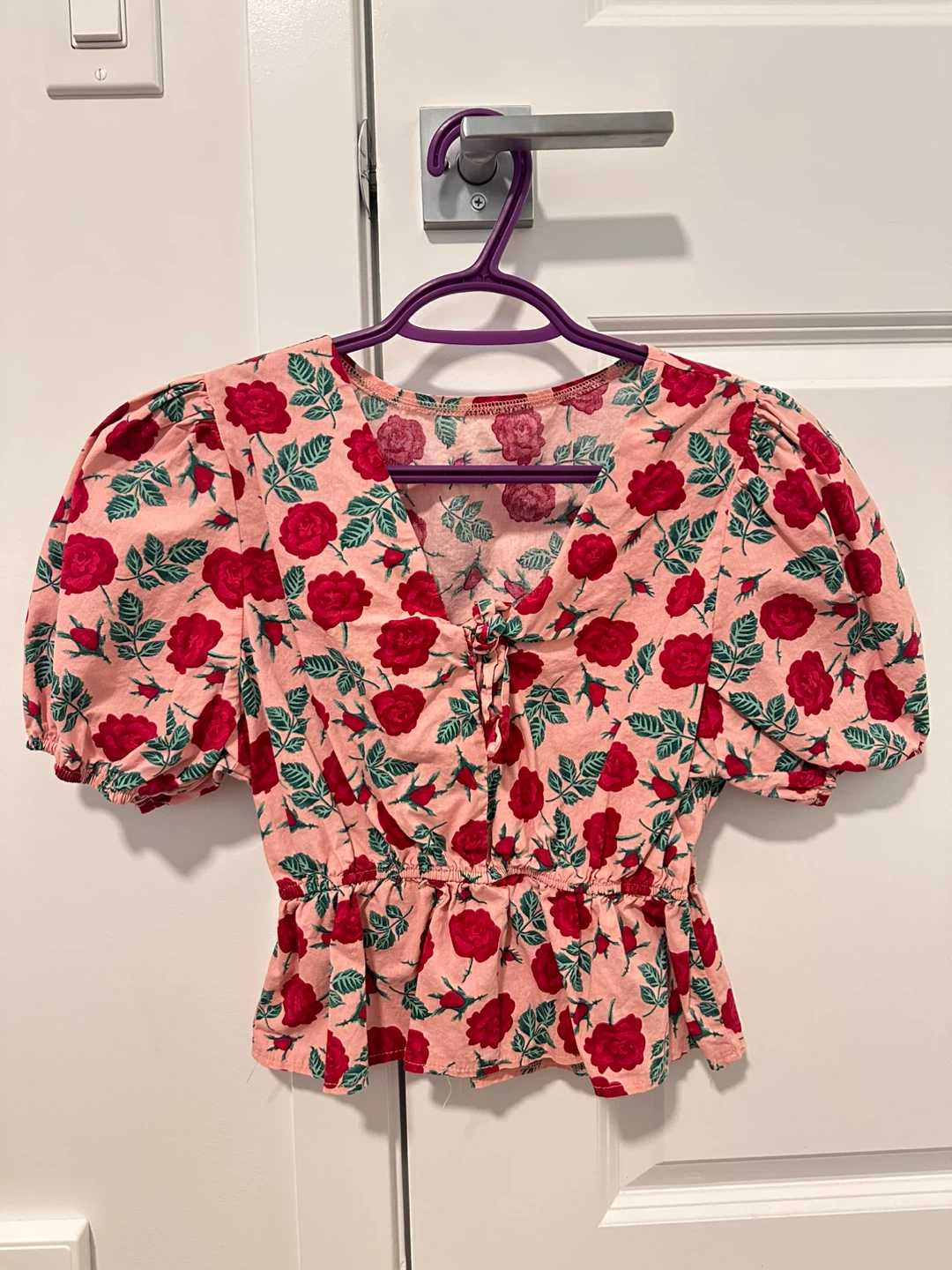 Floral Puff Sleeve Top (2 Blouses) S/M