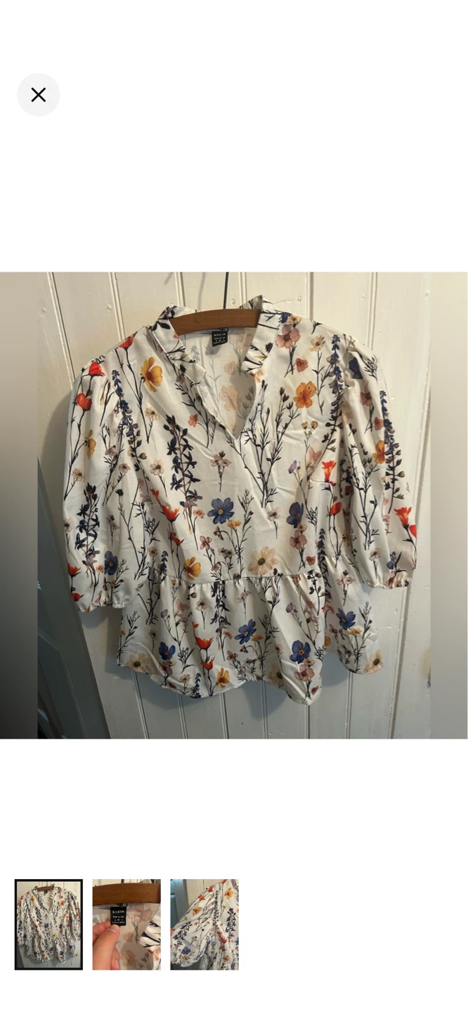 SHEIN Floral Print Peplum Top