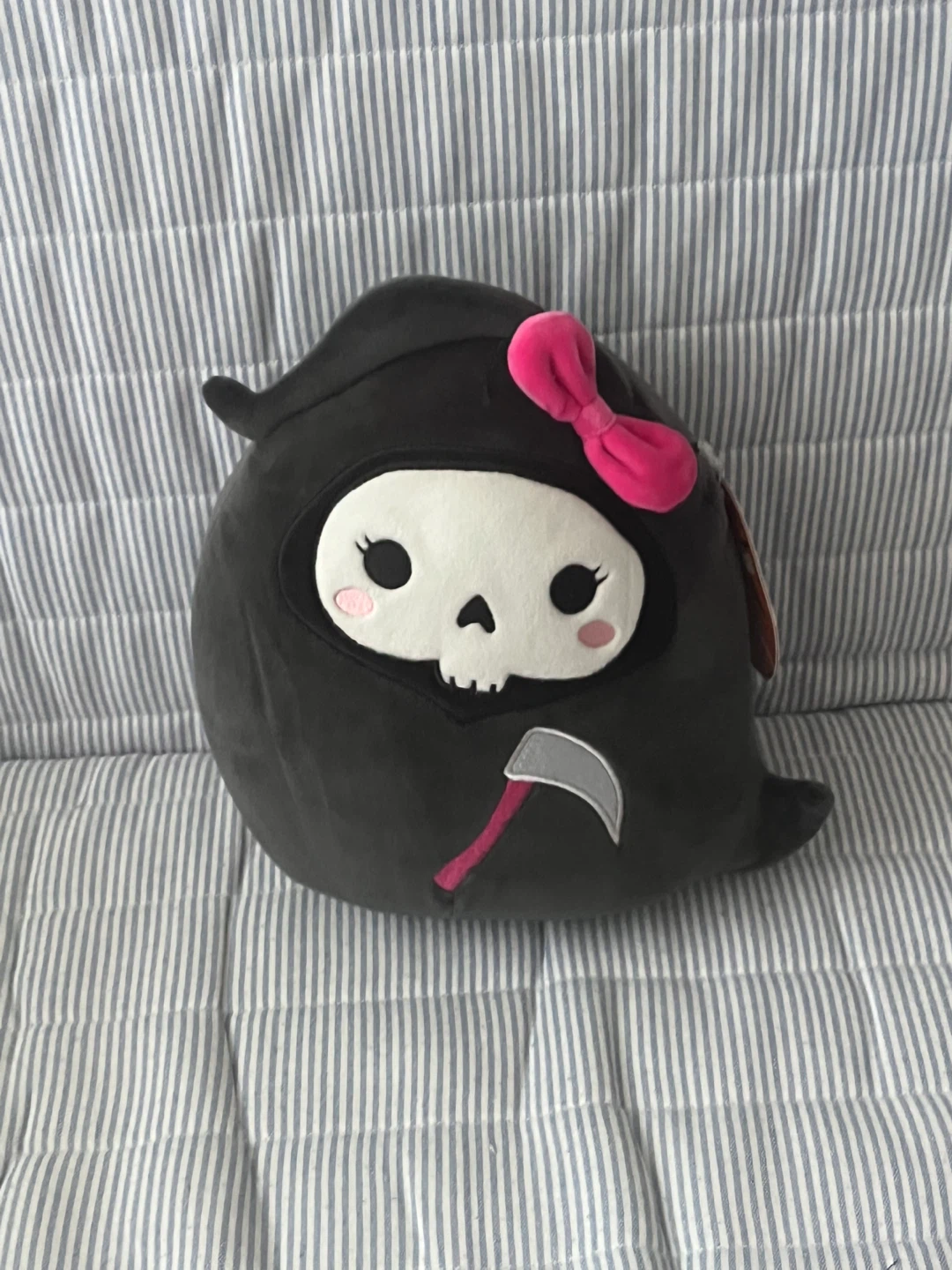 Plush Grim Reaper with Pink Bow