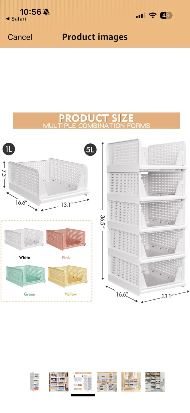 Stackable Storage Bins (five!) - photo 4