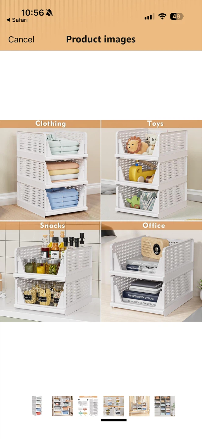 Stackable Storage Bins (five!) - photo 5