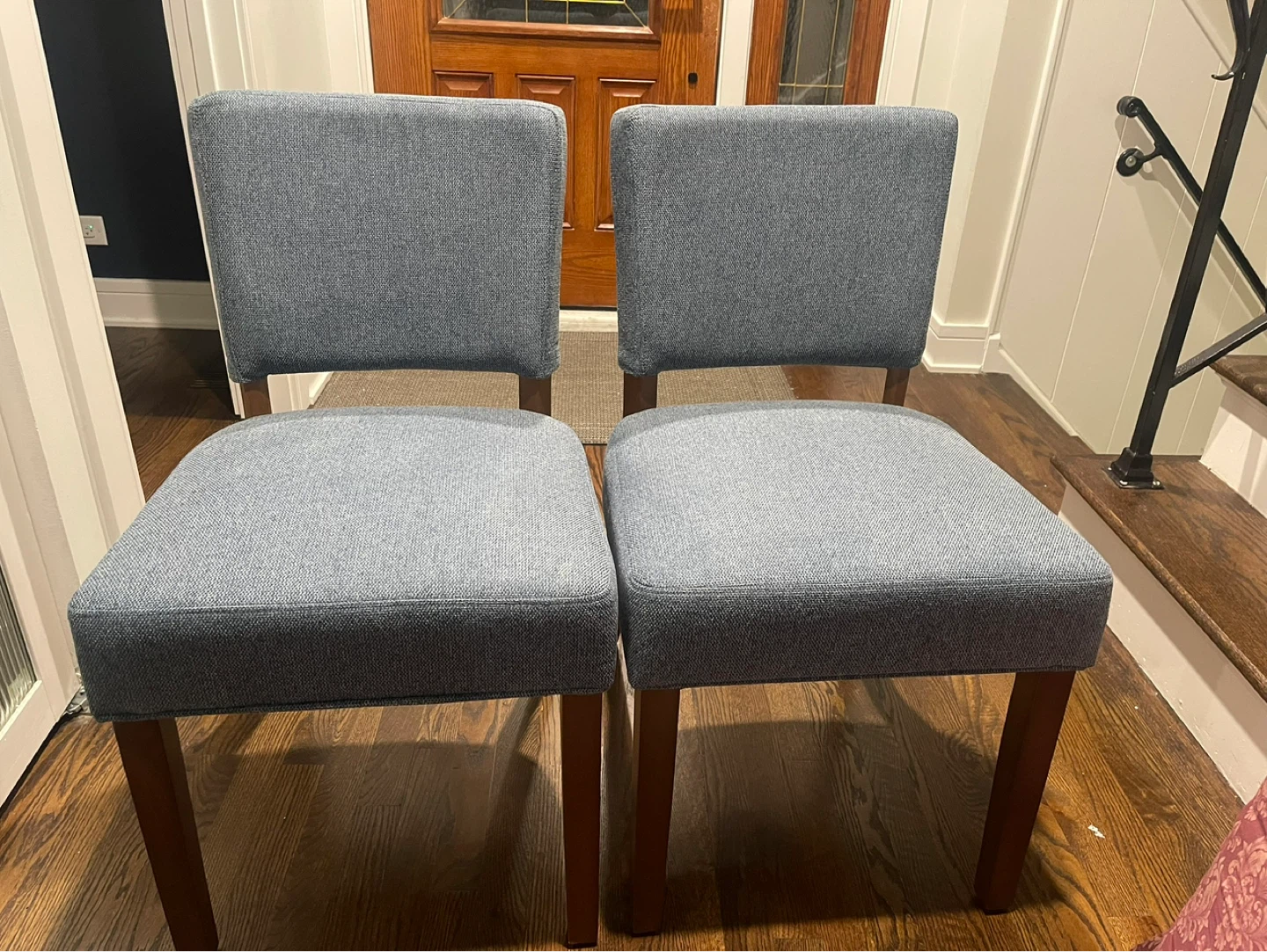 Set of 2 Upholstered Dining Chairs and accent table. - photo 2