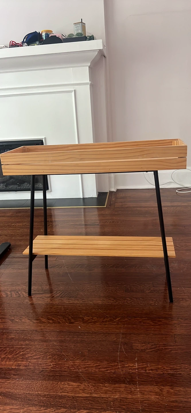 Wooden Plant Stand with Two Tiers