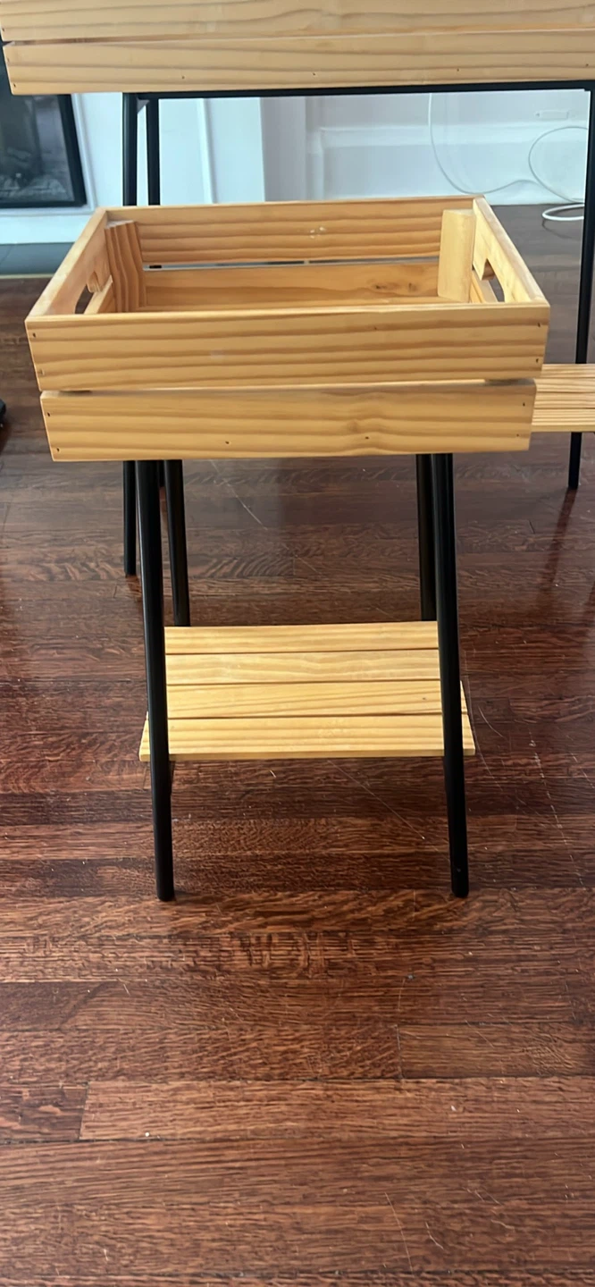 Wooden Plant Stand with Two Tiers - photo 2