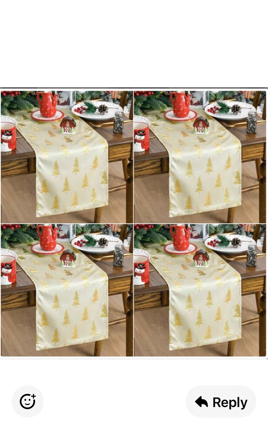 4 piece Christmas Tree Table Runner