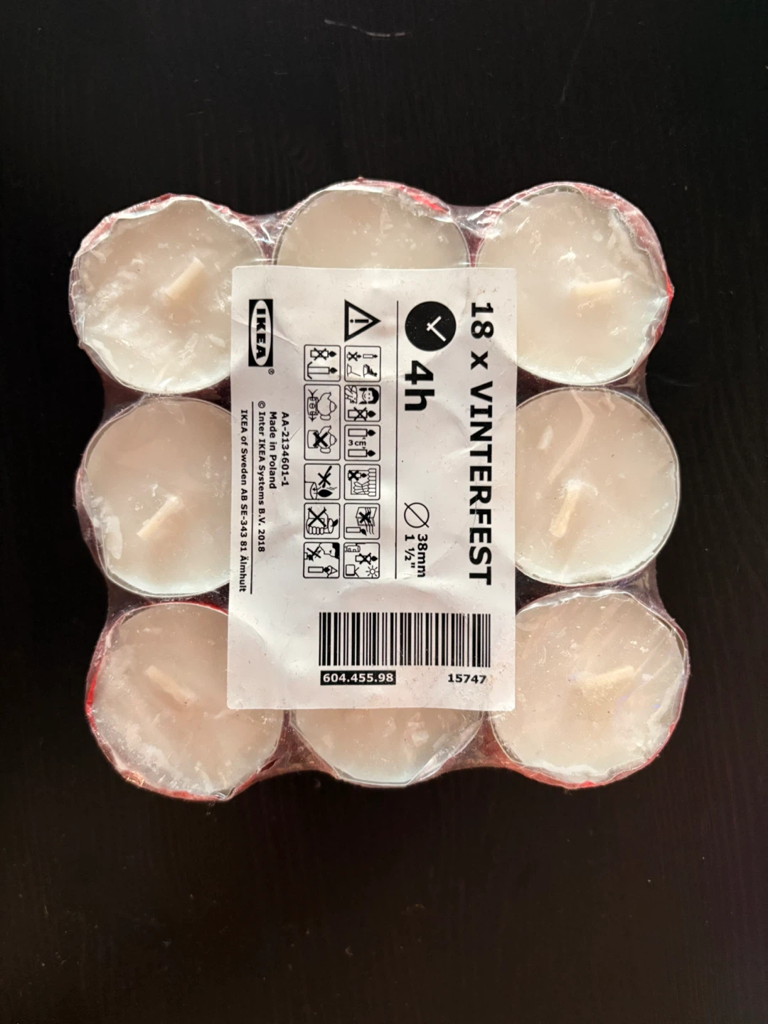 IKEA VINTERFEST Tealight Candles - 18 Pack - photo 2