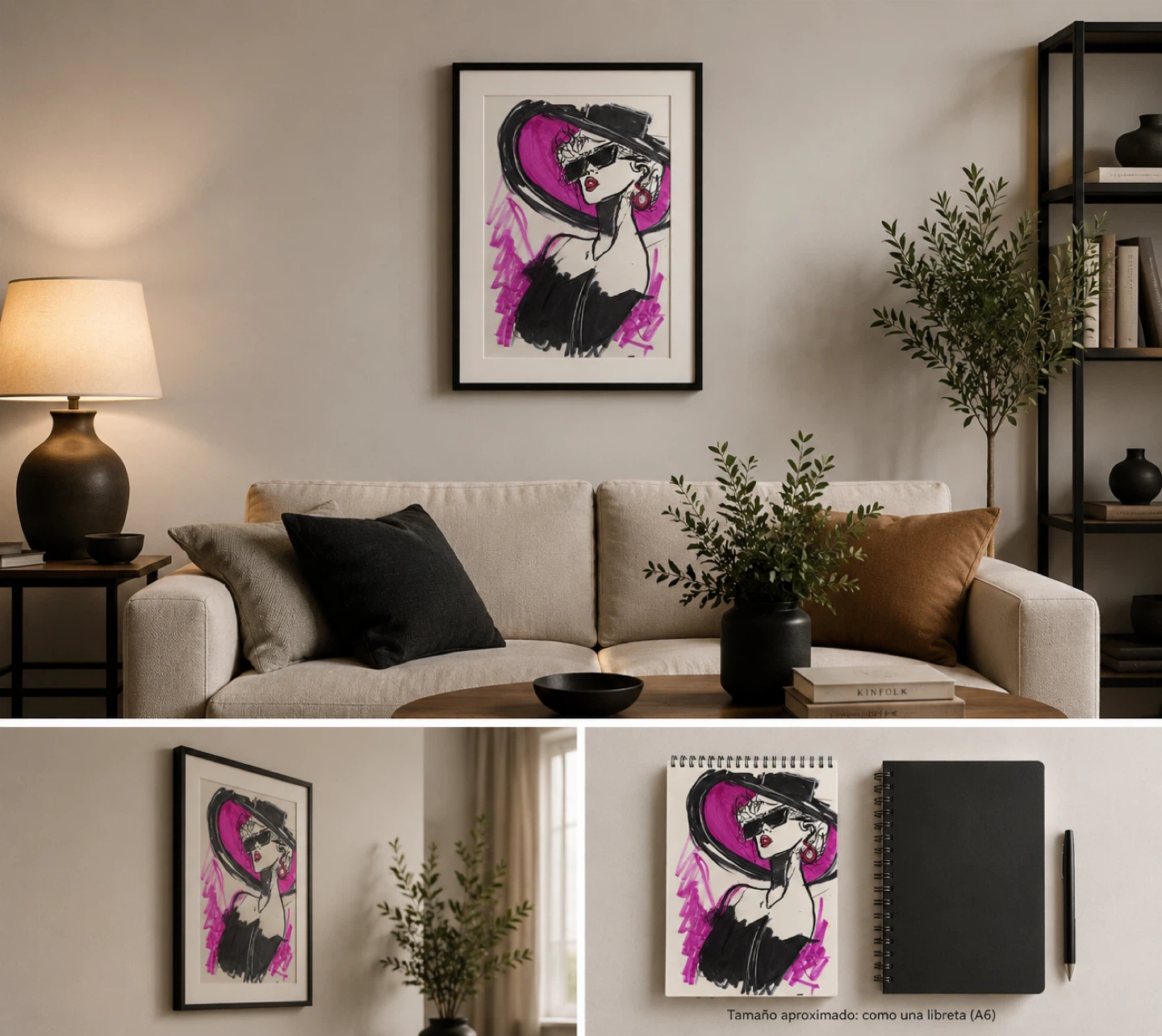 Framed Fashion Illustration Wall Art