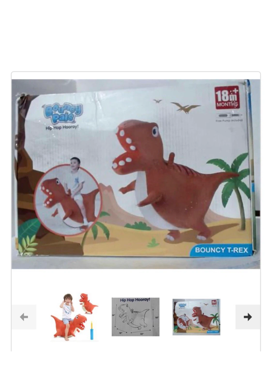 Toy Bouncy T-Rex Dinosaur Ride-On Toy - photo 2