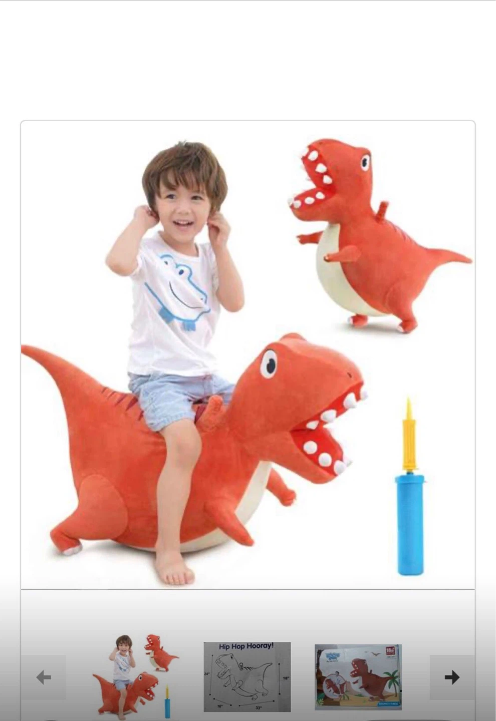 Toy Bouncy T-Rex Dinosaur Ride-On Toy