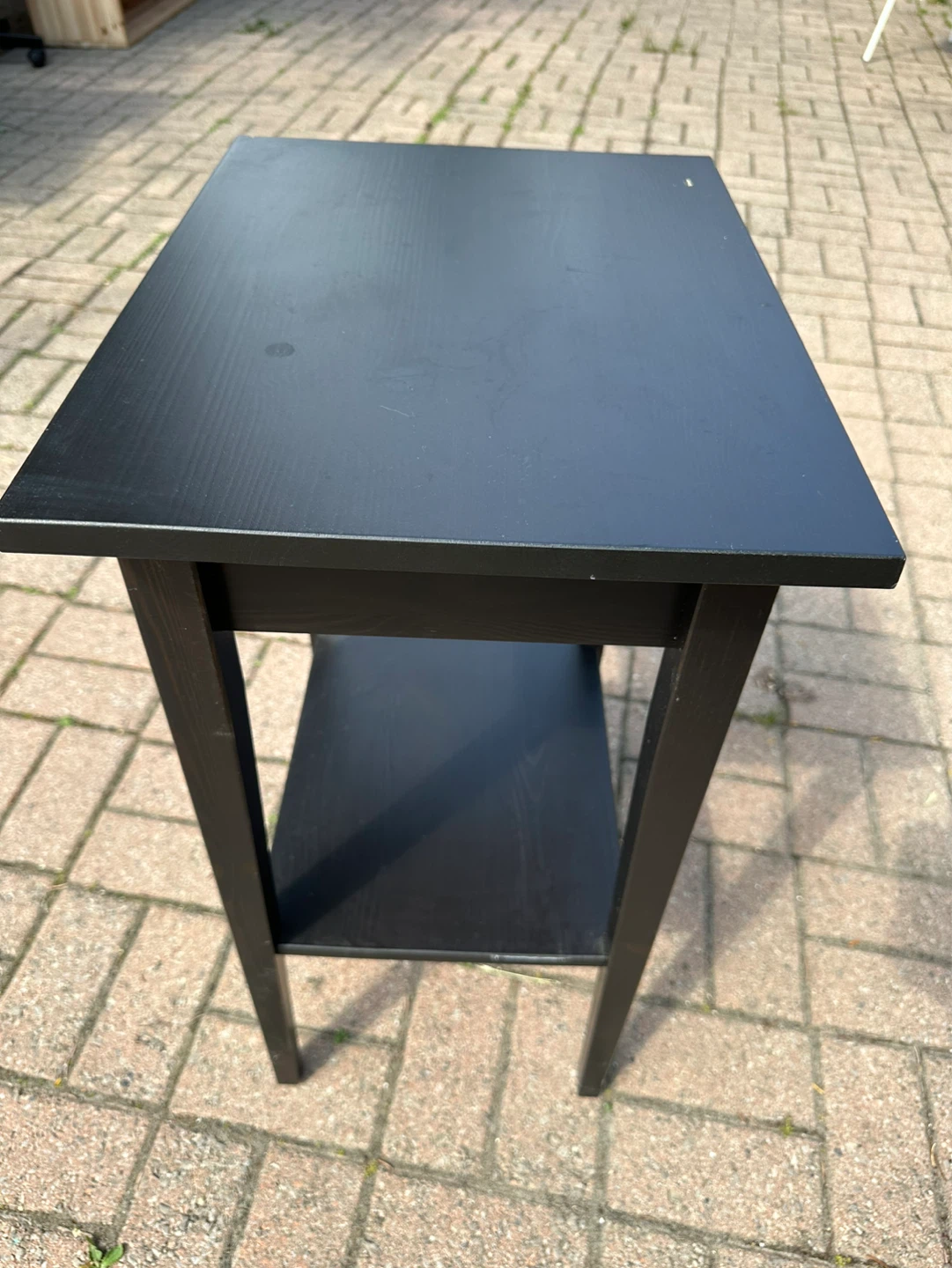 🔥Moving Sale🔥Black Side Table with Drawer and Shelf - photo 3