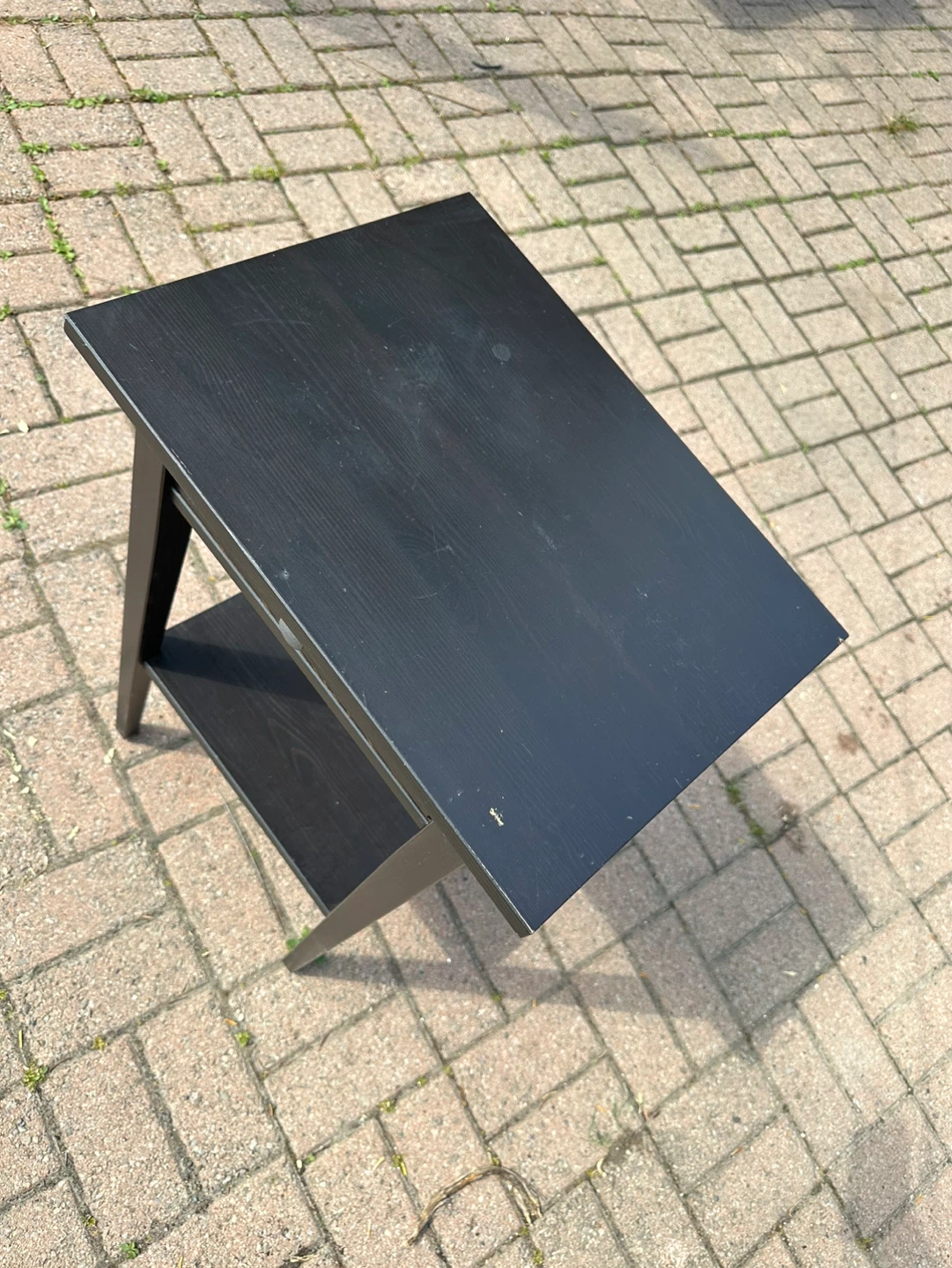 🔥Moving Sale🔥Black Side Table with Drawer and Shelf - photo 4
