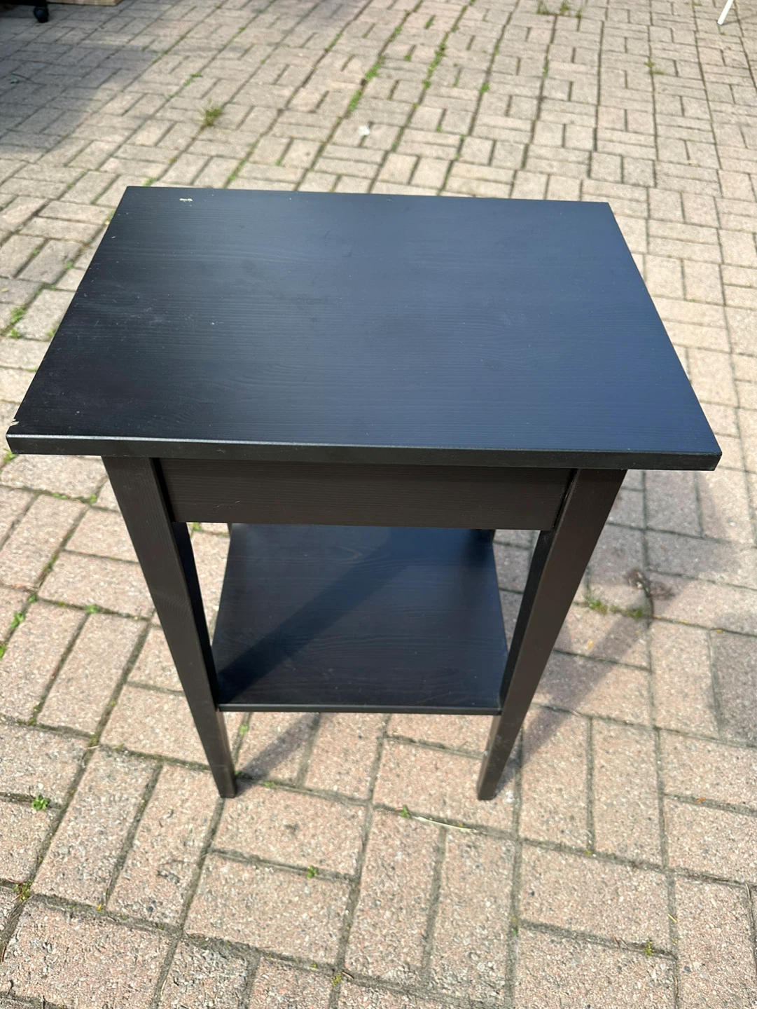 🔥Moving Sale🔥Black Side Table with Drawer and Shelf - photo 2