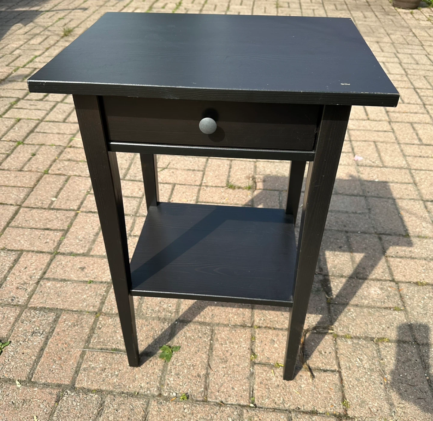 🔥Moving Sale🔥Black Side Table with Drawer and Shelf