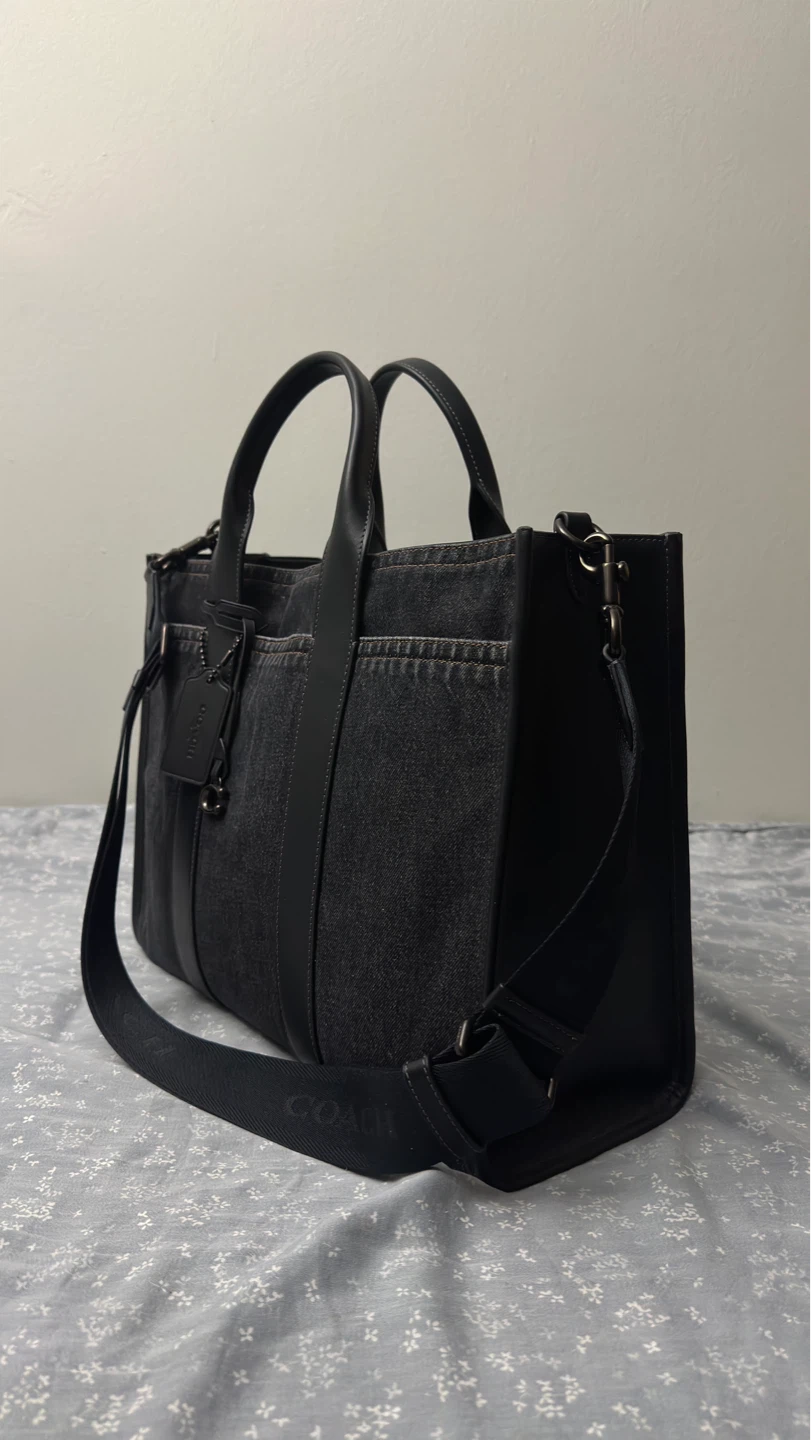 Coach Tote Bag Denim and Leather - photo 2
