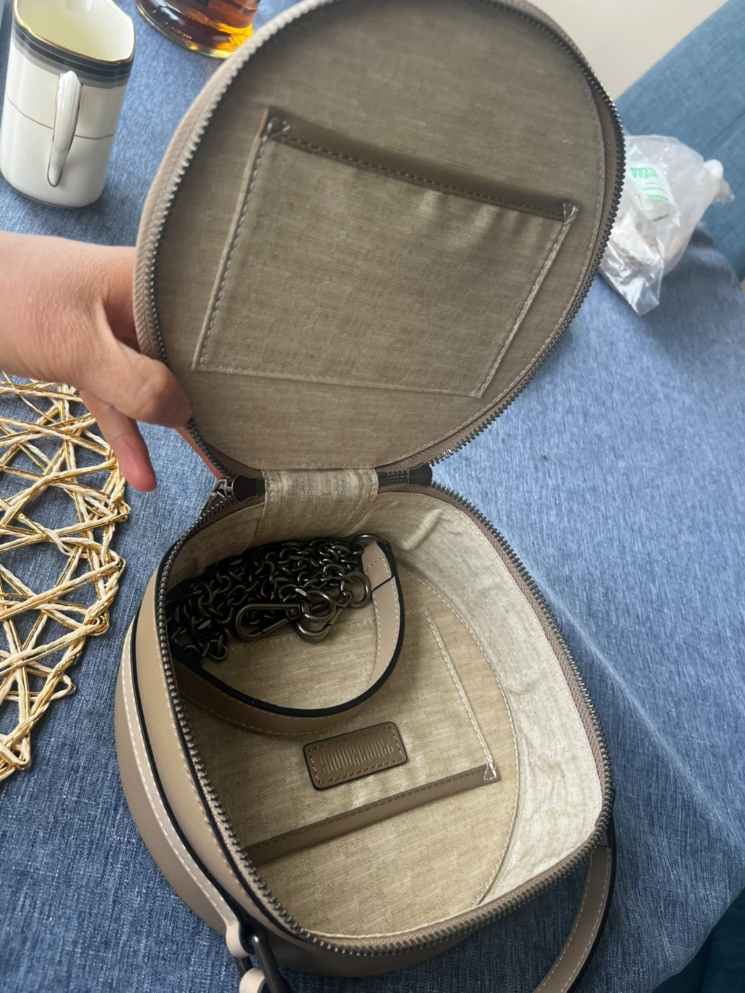 Prima Moda Round Bag with Snake Print Detail - photo 3
