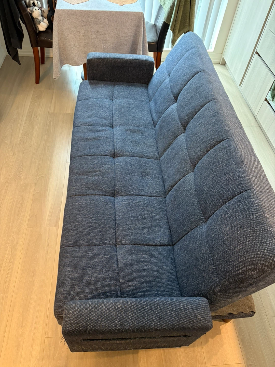 Dark Blue Sofa Bed with Tufted Cushions - photo 4