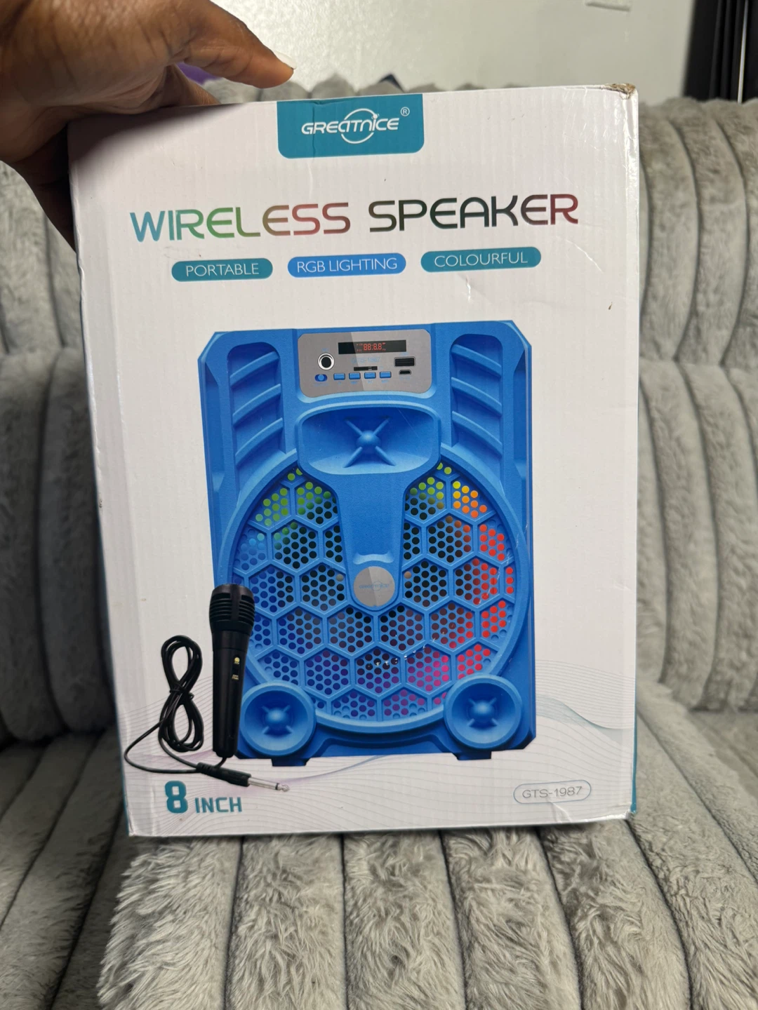 Greatnice 8-Inch Wireless Speaker with RGB Lighting