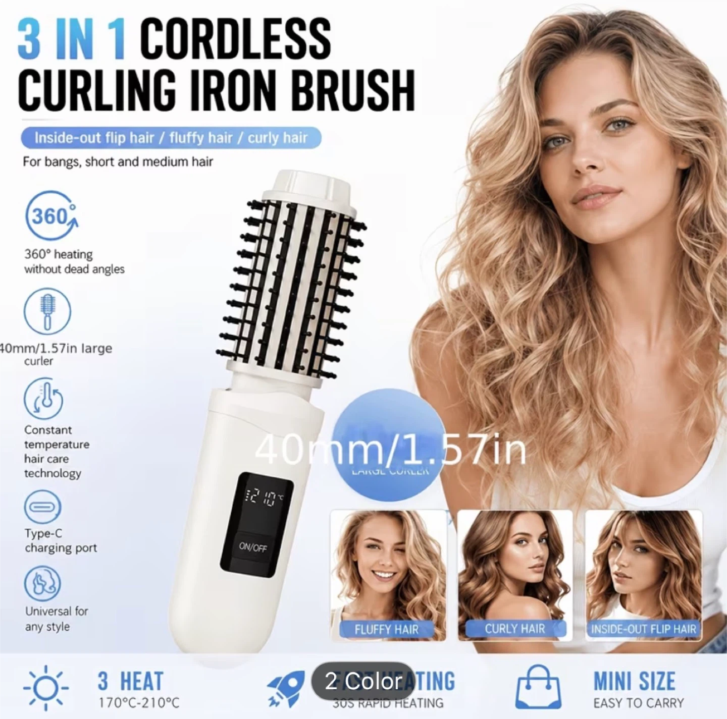 Wireless Styling Curling and Straightening Brush - photo 5