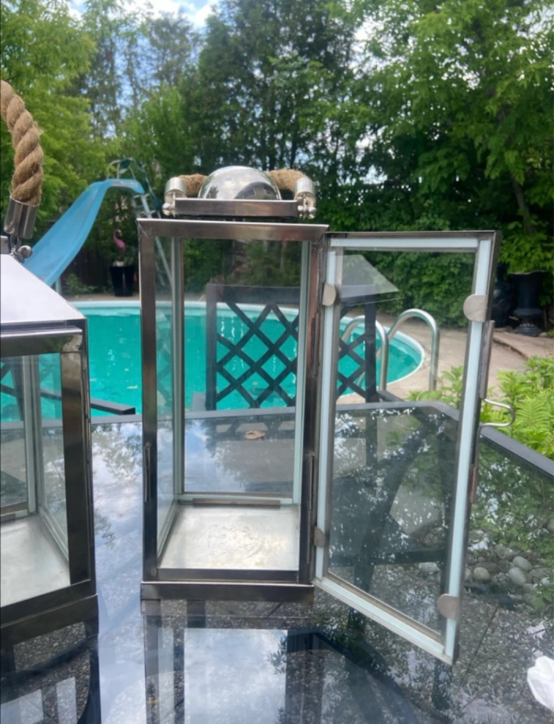 Set of 2 Silver Lanterns with Rope Handles - photo 5