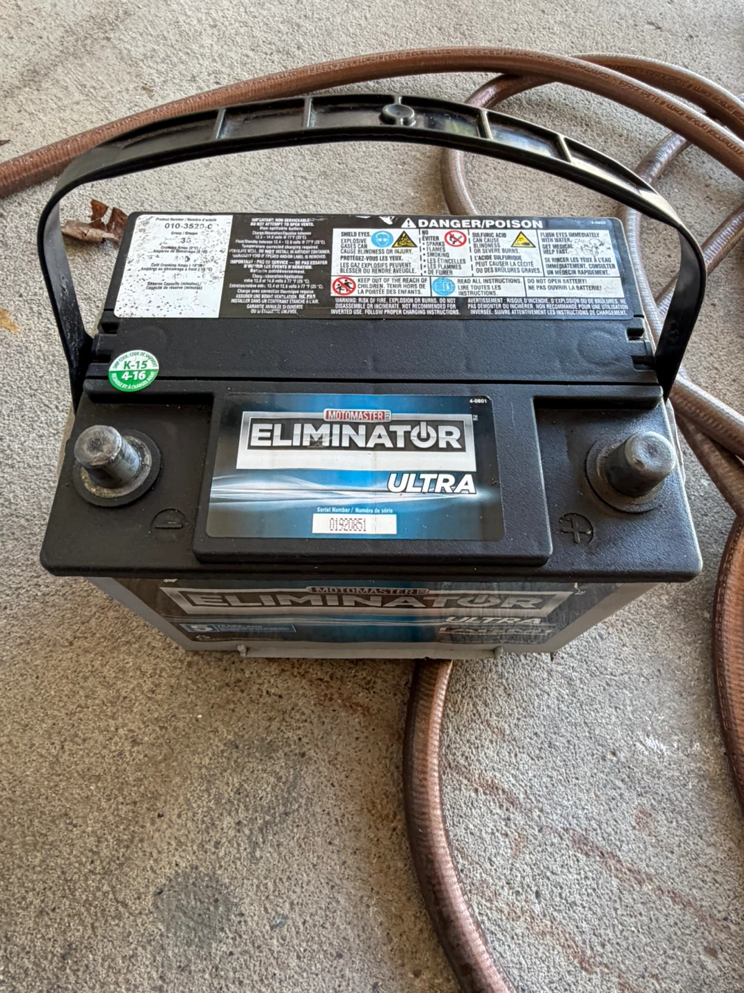 Motomaster Eliminator Ultra Automotive Battery  (untested) - photo 2