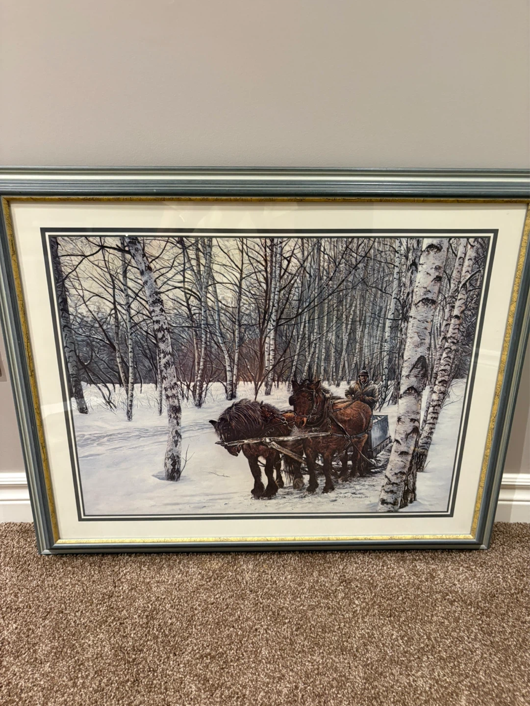 Framed "Winter Sleigh Ride" Print by David Plummer '88