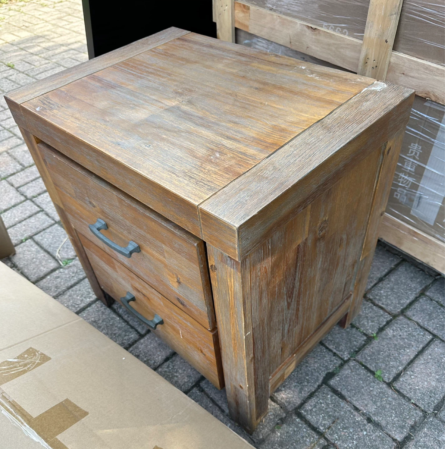 🔥Moving Sale🔥Wooden Nightstand with 2 Drawers - photo 3