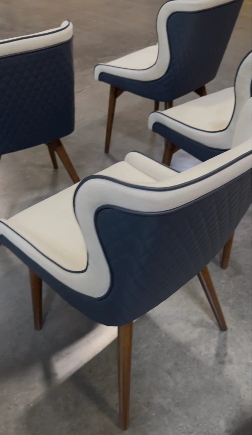 Set of Mid-century style armless Accent Chairs - photo 5