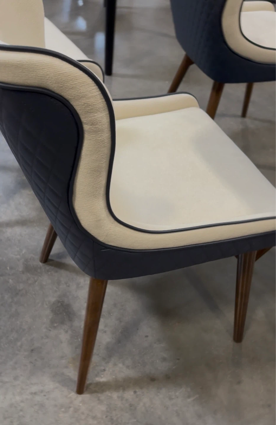Set of Mid-century style armless Accent Chairs