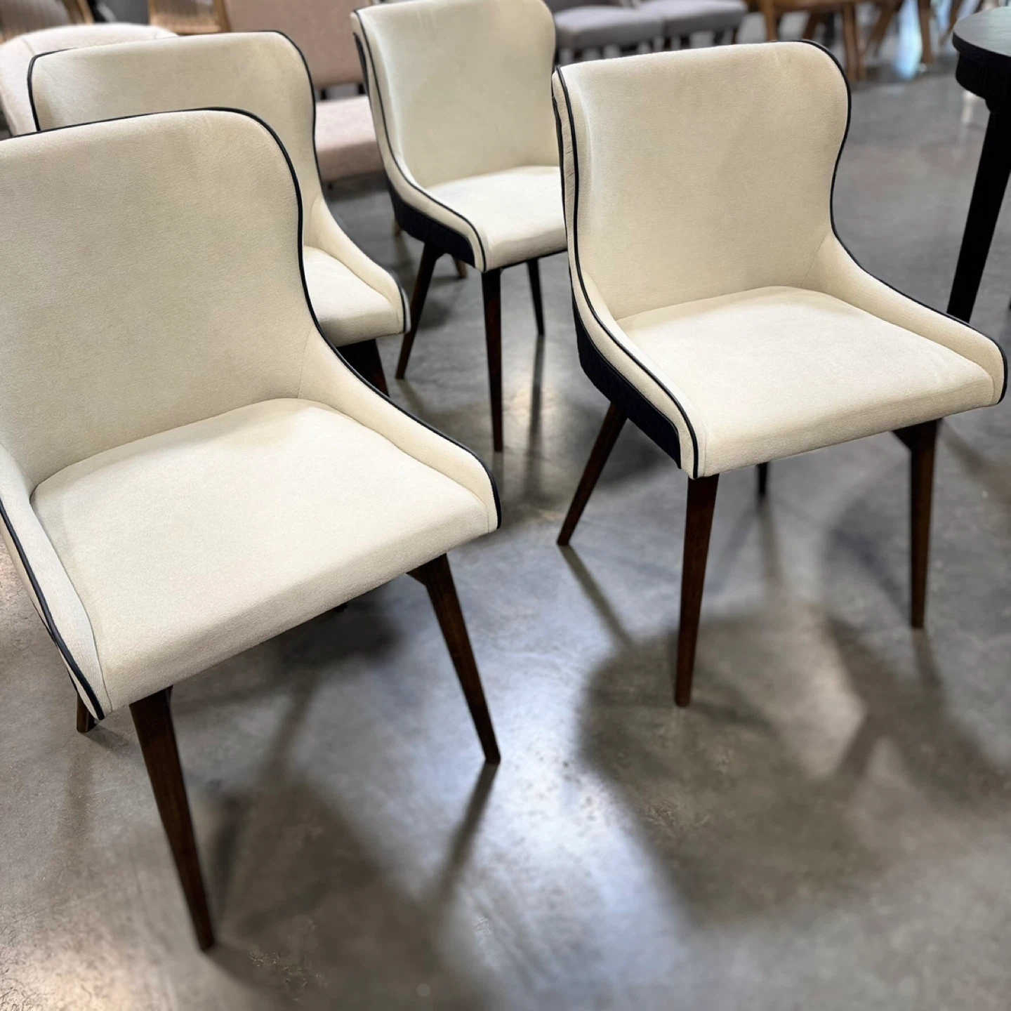 Set of Mid-century style armless Accent Chairs