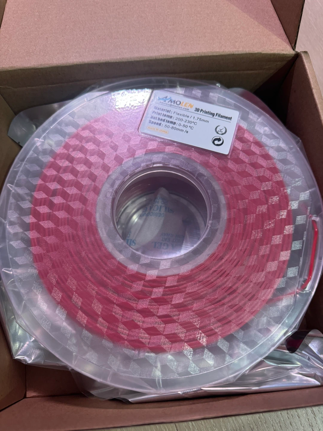 AMOLEN 3D Printing Filament Red Flexible 1.75mm - photo 2