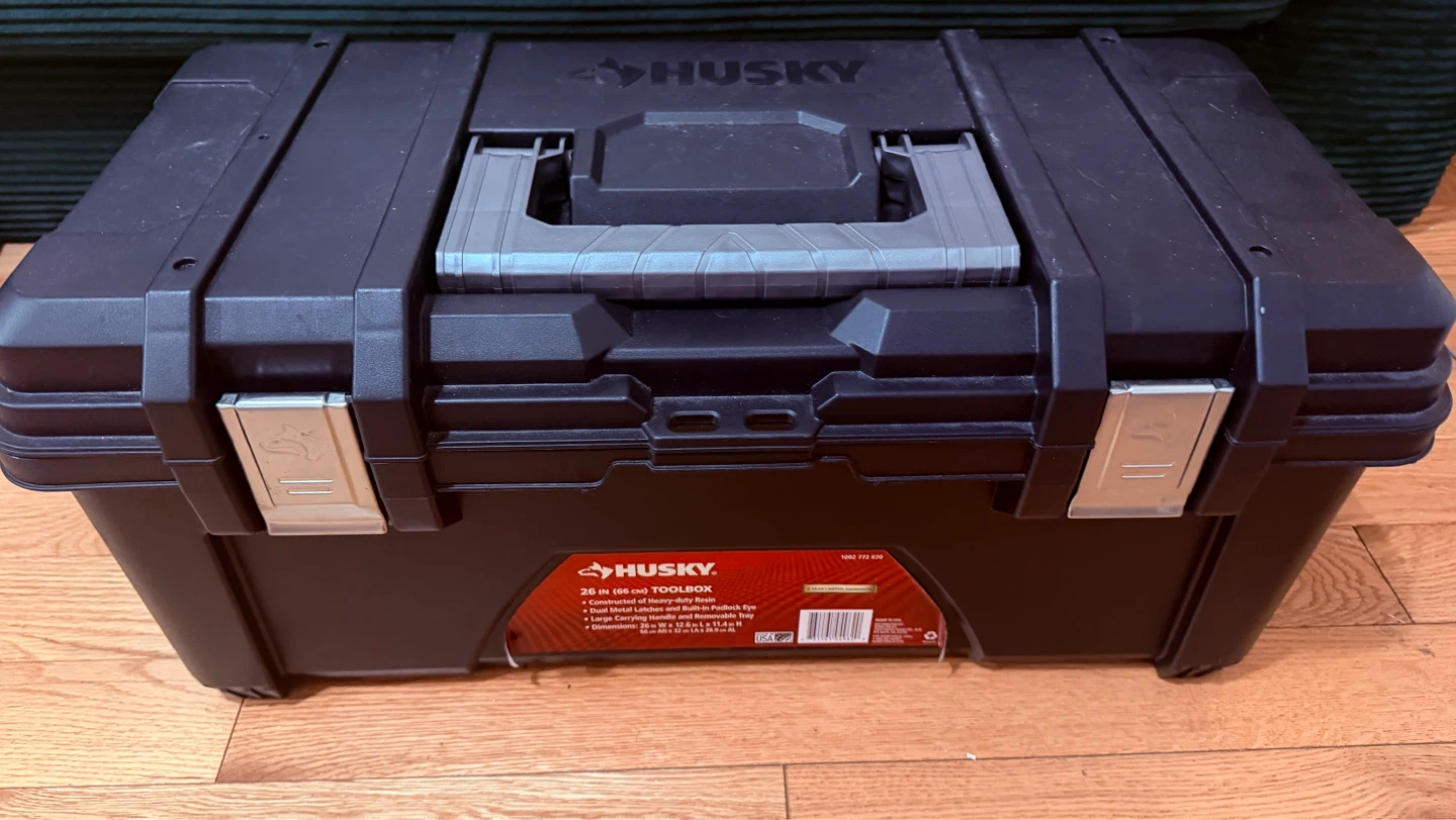Husky 26 in. Toolbox with Assorted Tools and Supplies