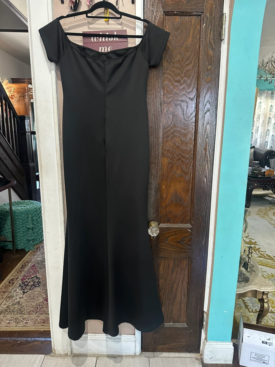 Elegant Black Maxi Dress with Side Slit - photo 5