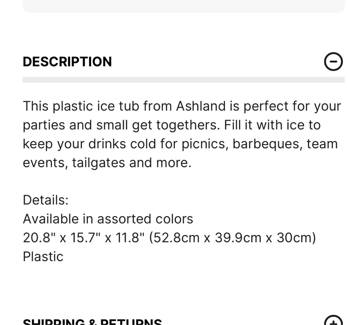 Ashland White Plastic Ice Tub - 20.8" Long - photo 2