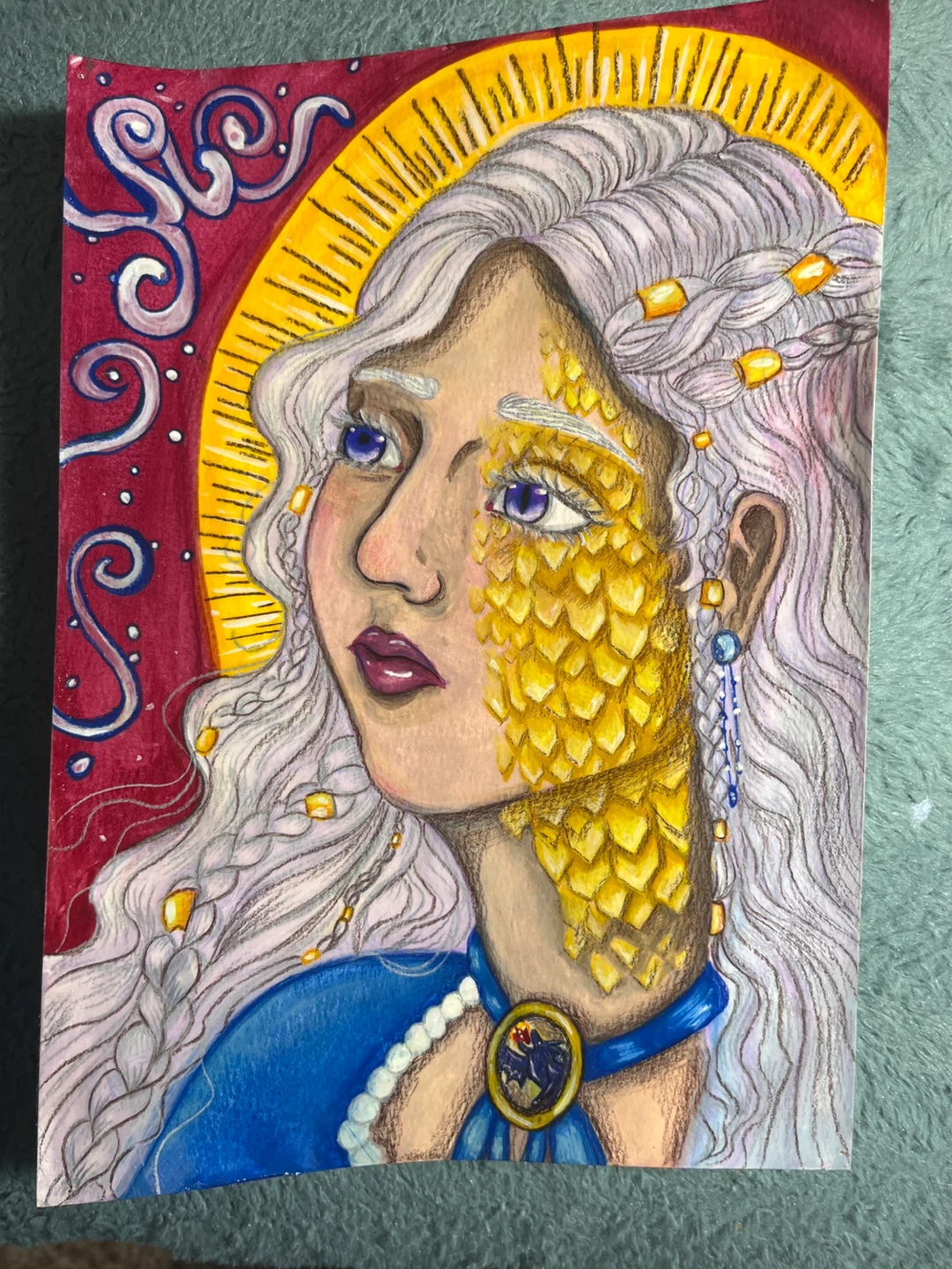 Hand painting of Visenya Targeryan