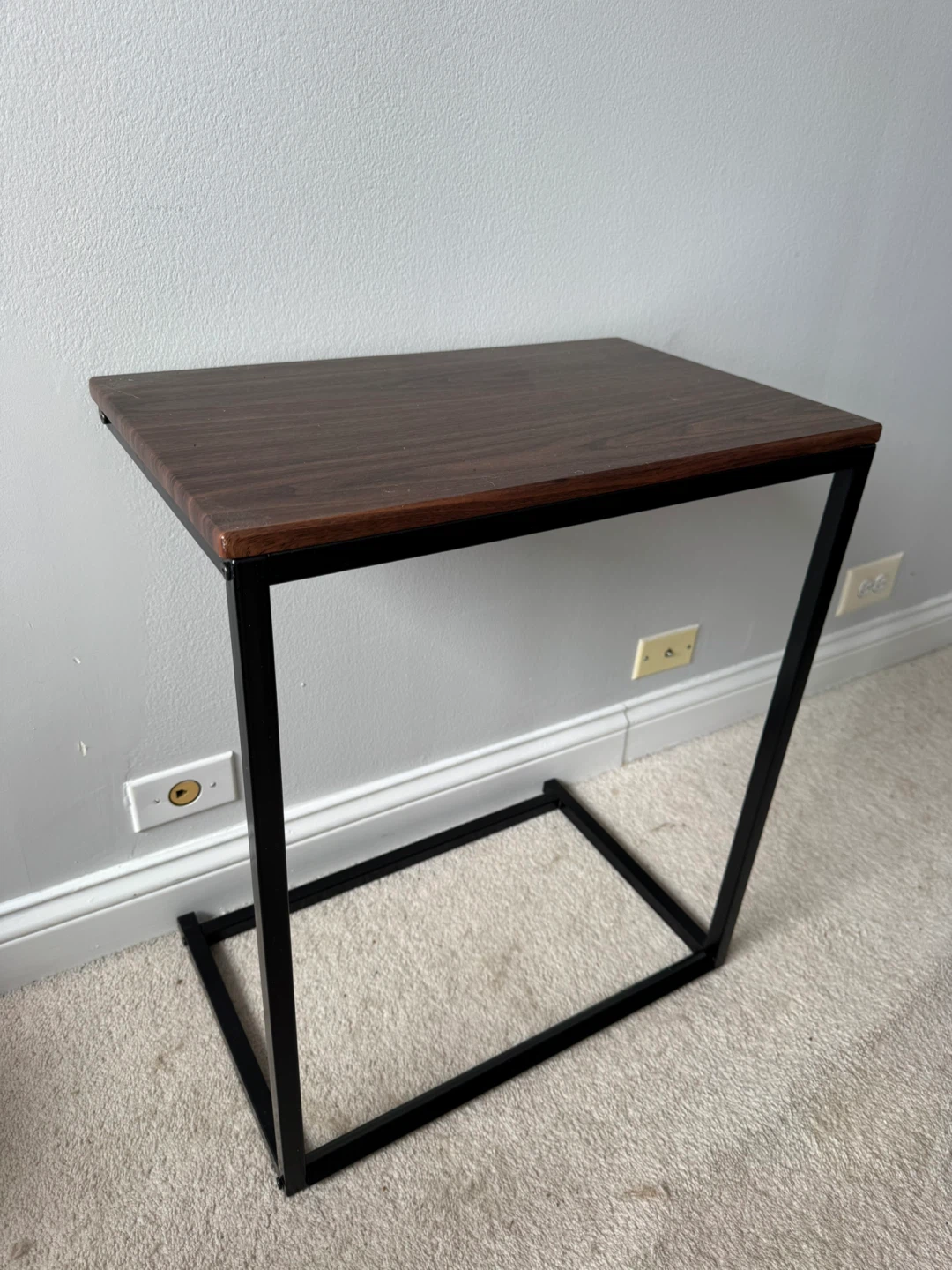 C-Table Side Table with Wood Top