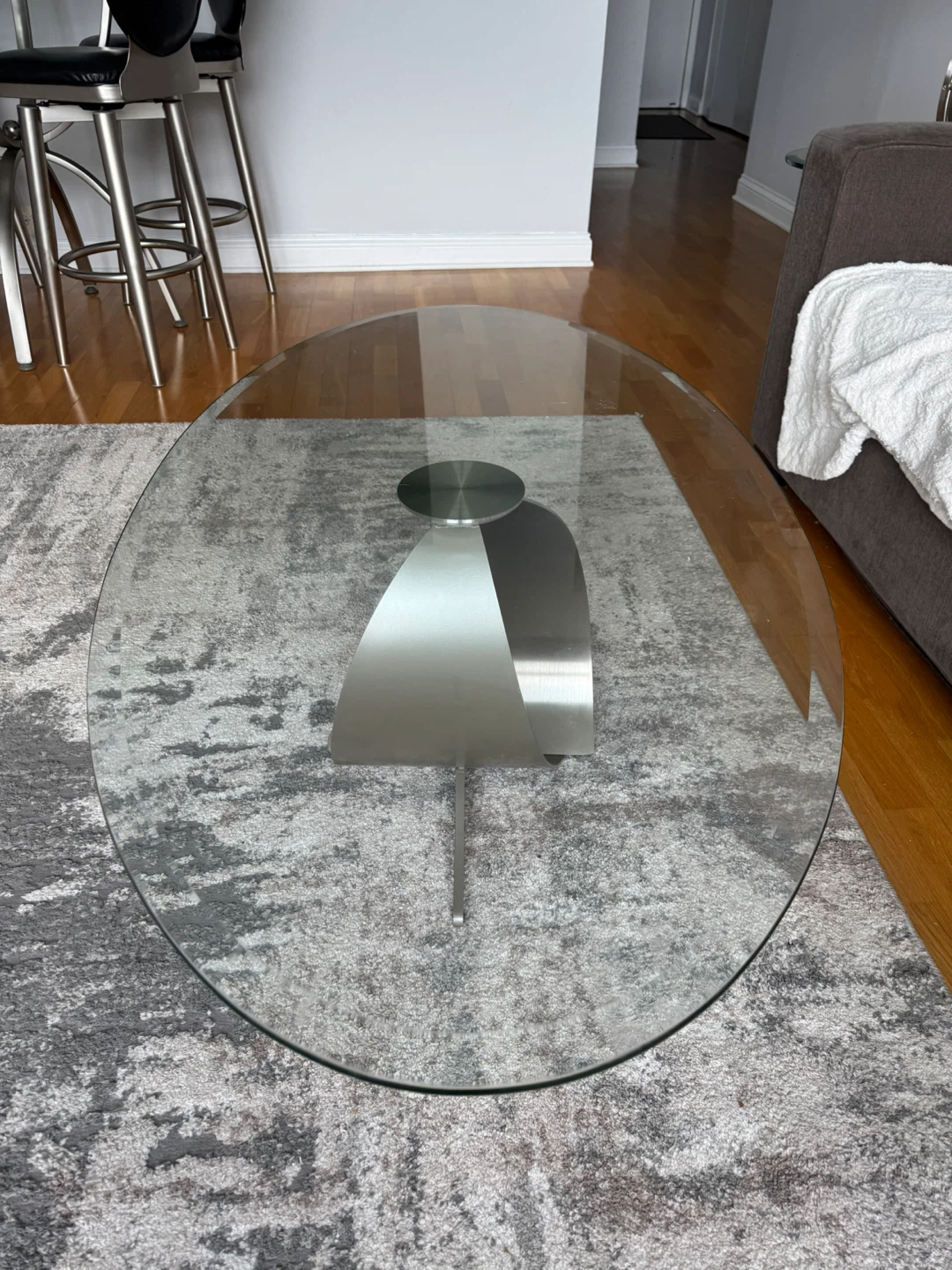 Glass Top Coffee Table with Metal Base - photo 2