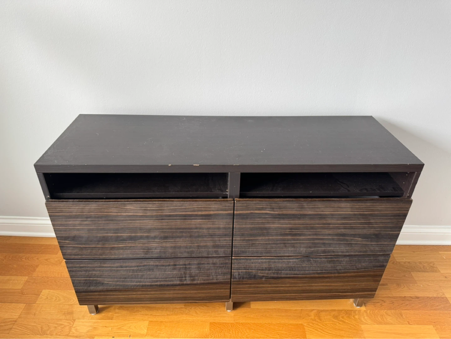 Dark Wood Dresser with 6 Drawers