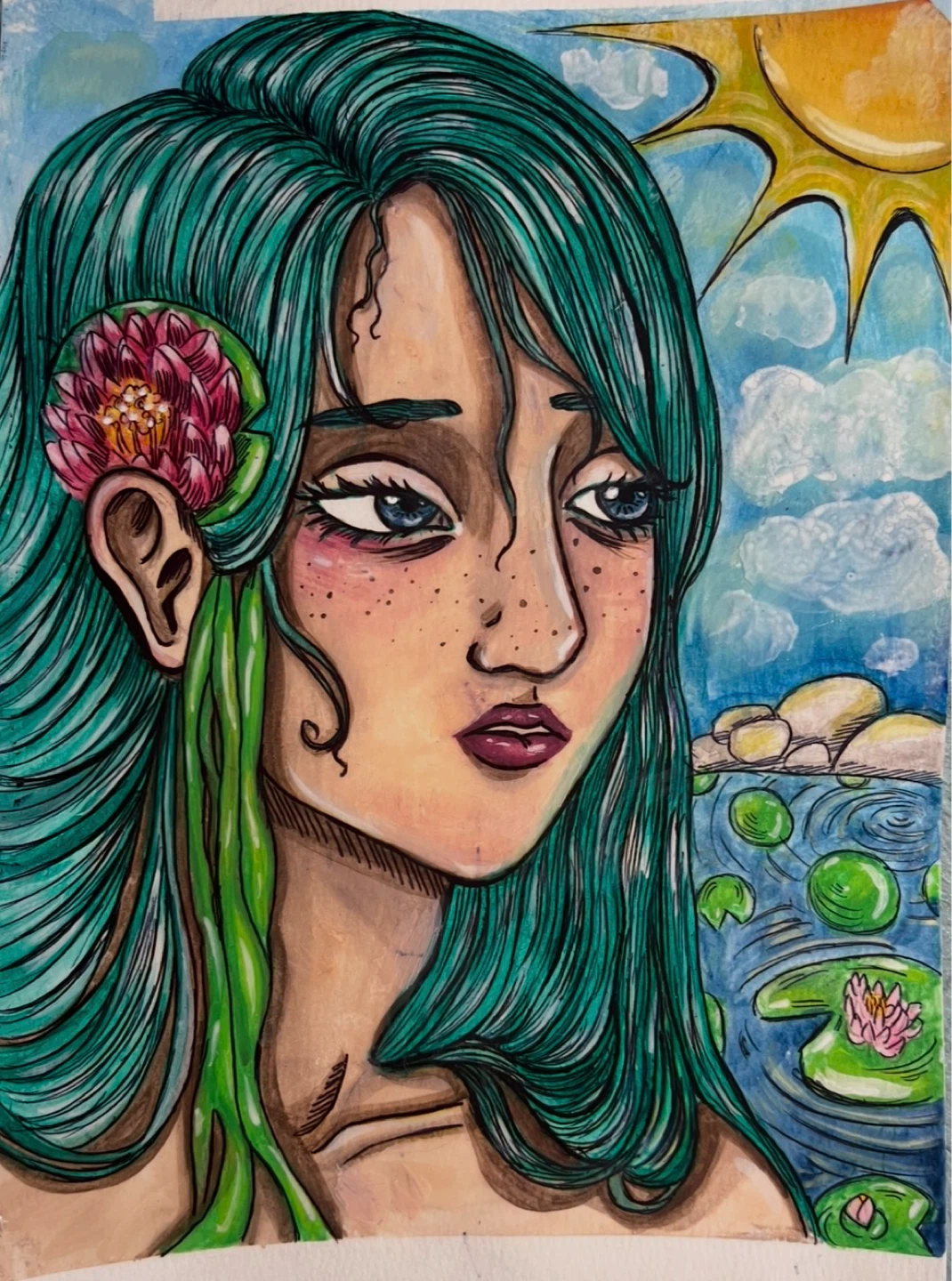 Original Art - Water Nymph Painting