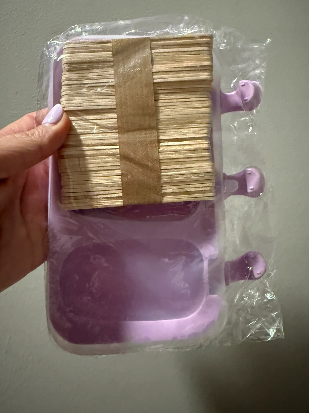 Purple Popsicle Molds with Wooden Sticks