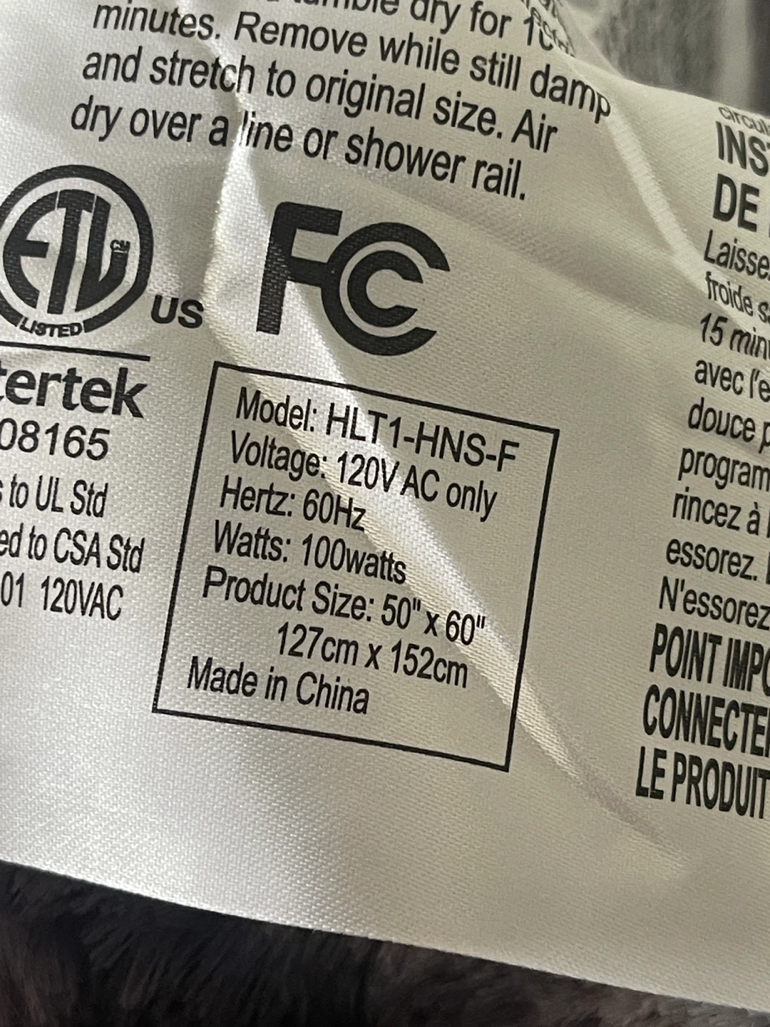 Heated Throw Electric Blanket - Full Faux Fur - photo 3