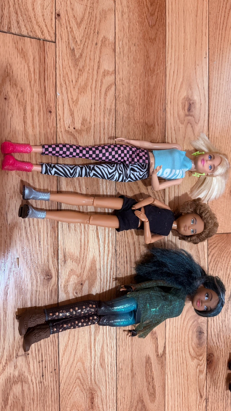 3 Barbie Dolls with Outfits