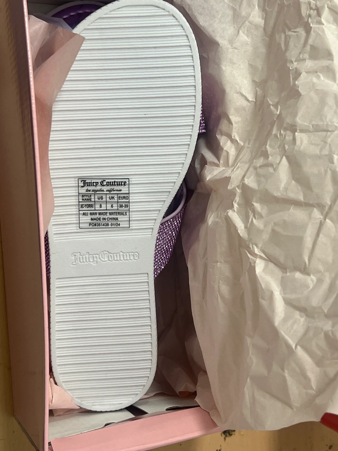 Juicy Couture Rhinestone Slide Sandals Purple - photo 2