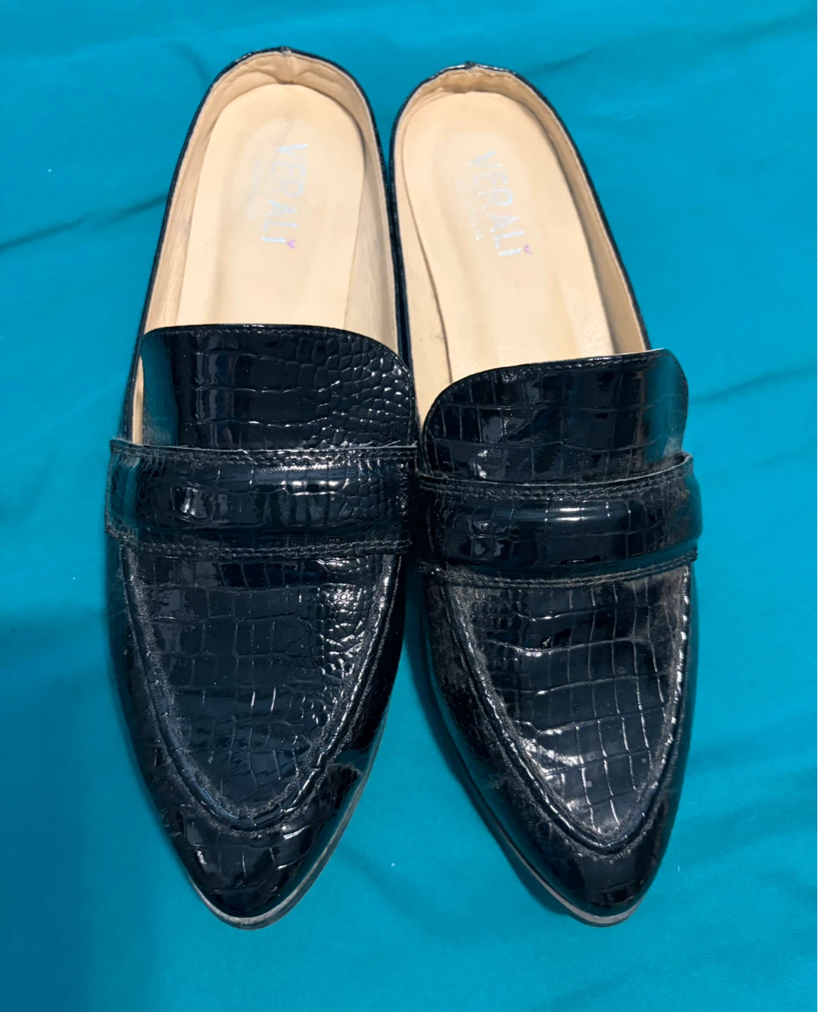 Verali Black Croc Mules Size 41 - photo 2