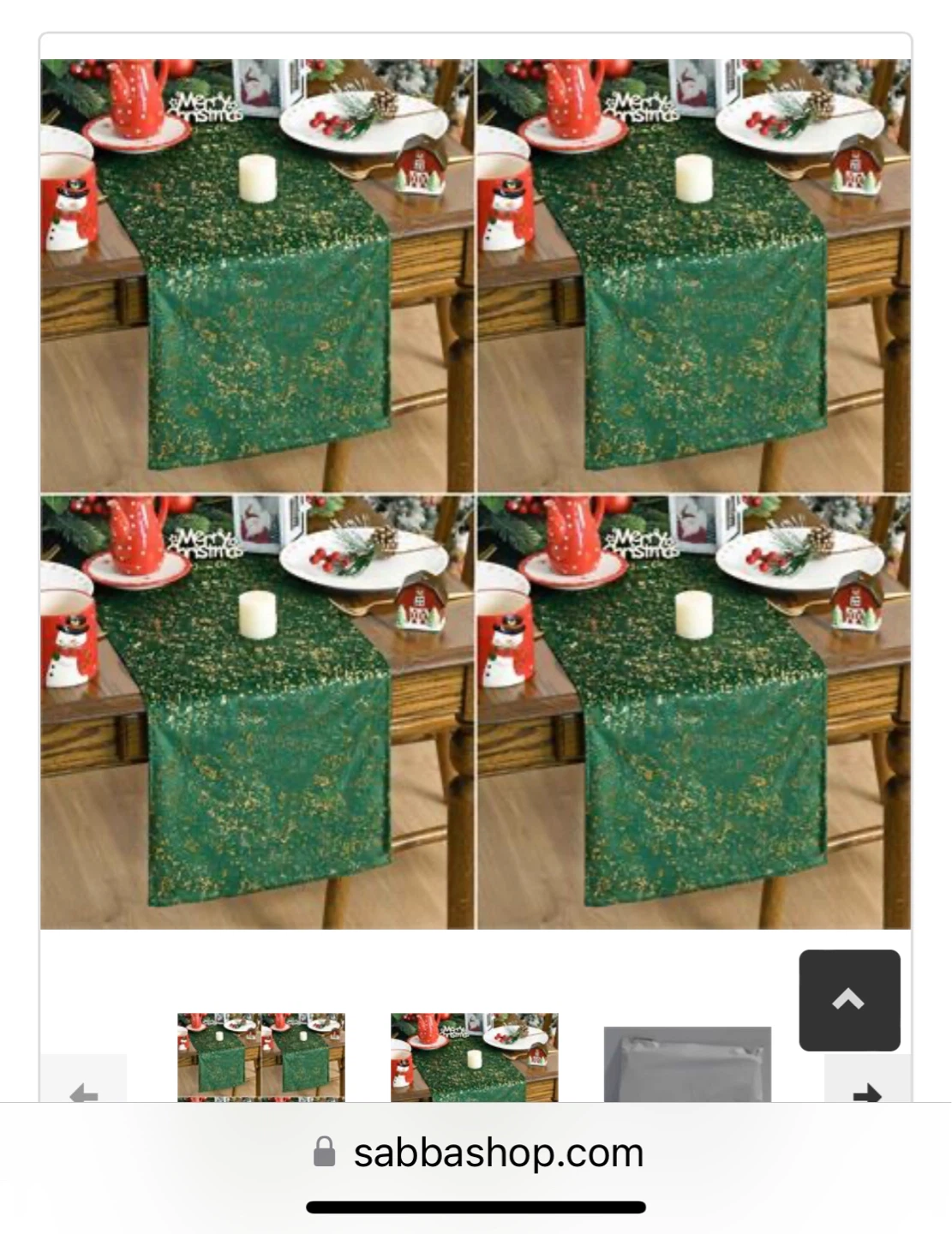 4 piece Green and Gold Speckled Table Runner