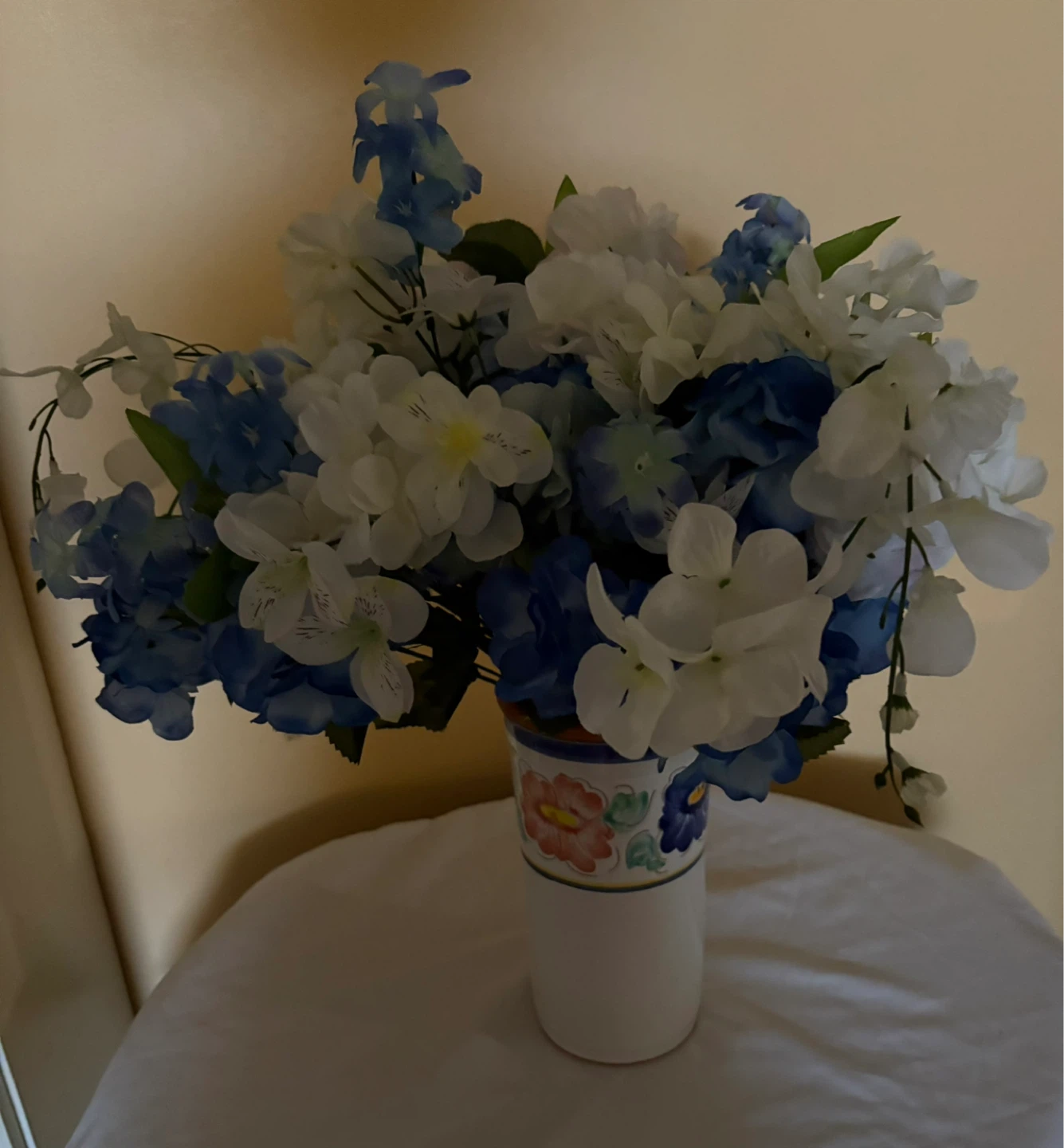 Blue and White Artificial Flower Arrangement - photo 3