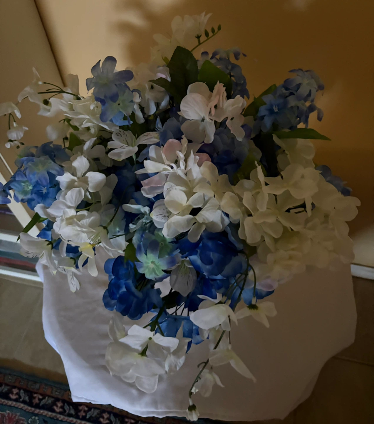 Blue and White Artificial Flower Arrangement - photo 2