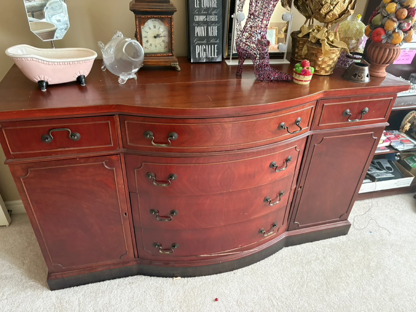Wooden Sideboard with Drawers and Cabinet - photo 2
