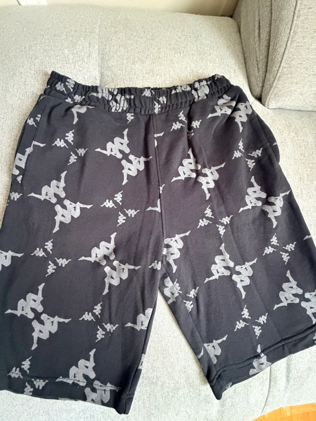 Kappa All-Over Logo Sweat Shorts - Black